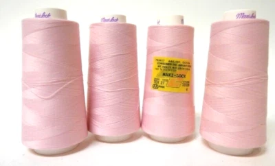 4 Maxi-Lock Serger Thread Cones 100% Polyester 3000 Yards Pink 32039 Made in USA - Image 1 of 4