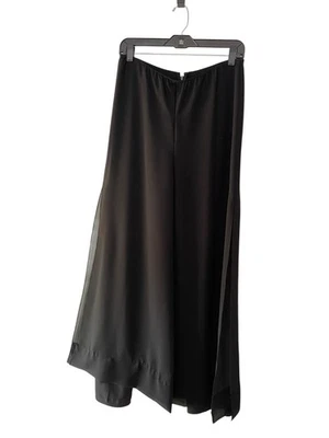 Винтажные шифоновые брюки Alex Evenings Palazzo размер M черные широкие с разделенными штанинами коктейльные 90-е - Изображение 1 из 4