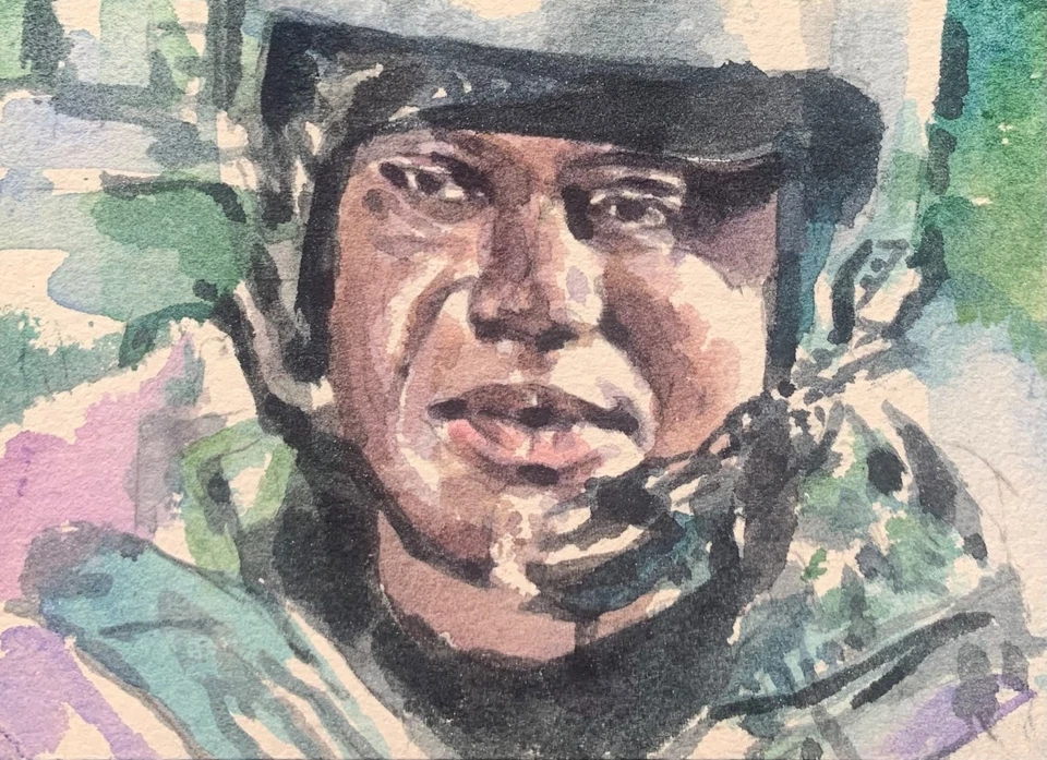 ACEO Teal’c Original Watercolor sketch card Stargate SG1 - Image 1 of 1