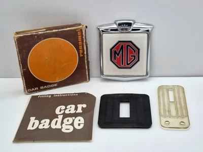 INSIGNIA DE AUTO VINTAGE MG ORIGINAL por RENAMEL LONDON con CAJA MGA, MGB, MGTC, MGTD  Foto 1 de 4
