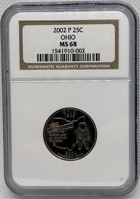 Ohio State Quarter 2002-P NGC  MS68- NOT SMS - 461 Registry points! - Image 1 of 4