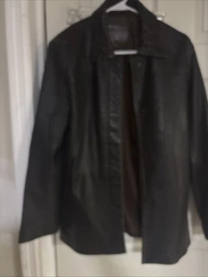 Chaqueta de cuero Coach para mujer pequeña marrón blazer botón delantero hecha en EE. UU. 1941 Foto 1 de 4