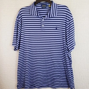 Polo Golf Ralph Lauren Men's Navy Blue w/ Lavender stripes short sleeve Size XL - Picture 1 of 11