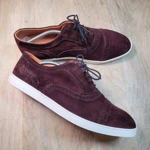 Allen Edmonds Strand Zapatos 10.5 3E EEE Ancho Granate Oxford Brogue Tenis Usados en Excelente Condición - Imagen 1 de 14