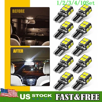 Lâmpadas de LED para placa de licença T10 6000K branco super brilhante 168 2825 194 conjunto 1~10 - Imagem 1 de 4