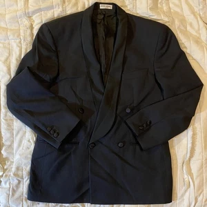 Giorgio Armani Smoking Sakko Herren 40 Kurz Collezioni Zweireiher Wolle Italy - Bild 1 von 12