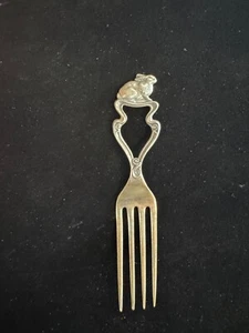 Vintage Sterling Silber Hase Kaninchen Kinder Futtergabel 4" RAR - Bild 1 von 5
