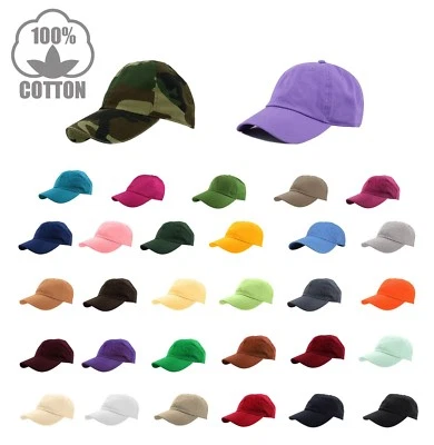 Plain Cotton Baseball Cap Polo style Washed Adjustable SHIP in BOX! - Image 1 of 4