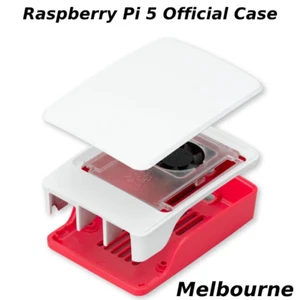Official Raspberry Pi 5 Case Raspberry/White - Picture 1 of 6