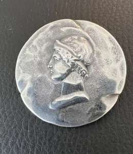 Antique Shiebler Sterling Silver 1880’s Homeric Etruscan Pin Brooch Medallion - Picture 1 of 6