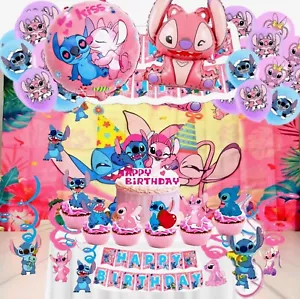 Lilo & Stitch Angel 50pcs Party Decorations Backdrop Banner..... - Picture 1 of 11