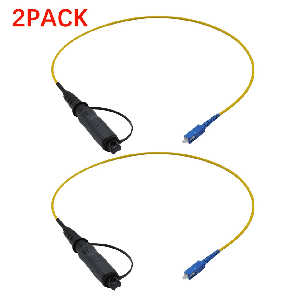 2PACK OptiTap Hardened Male Connector to SC/UPC Test Jumper Singlemode 2 feet - Image 1 of 1