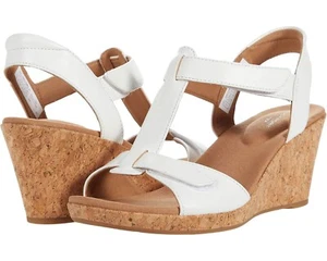 Rockport Z3741* Blanca sandali con zeppa e cinturino a T scarpe da donna taglia 9 - Foto 1 di 6