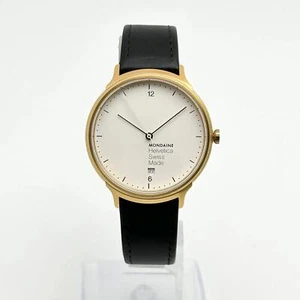 Mondaine Helvetica No1 38mm Light Gold-Tone Steel White Dial Watch MH1.L2211.LB - Picture 1 of 3