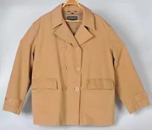 The J Peterman Company Men's XL Tan Field Jacket Pea Coat Removable Wool Lining - Picture 1 of 8