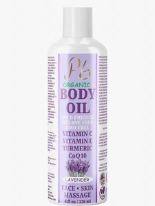 Organic Lavender Body Oil - Light, Non-Greasy, Perfect for Massage 8 FL Oz - Picture 1 of 7