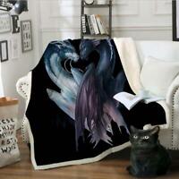 Details about   3D Cartoon Sheep ZHU263 Warm Plush Fleece Blanket Picnic Sofa Couch Quilt Bed Zo