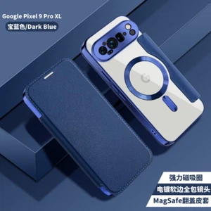 For Google Pixel 9 Pro 8A 7A Leather ShockProof Magnetic Card Pocket Case Cover - Picture 1 of 19