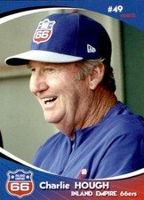 2009 Inland Empire 66ers Grandstand 9 Charlie Hough Pitching Coach Baseball Card
