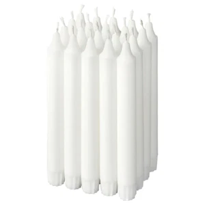 20x JUBLA Unscented Stearin Chandelier Candles 19Cm Burn time 6hr NON DRIP White - Picture 1 of 4