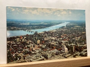 View of Ohio River, Louisville, KY & Jeffersonville, IN - Vintage Postcard - Picture 1 of 3