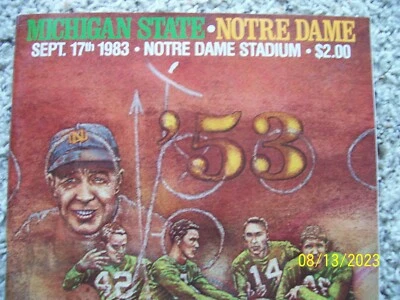 September 17, 1983 Michigan State @ Notre Dame NCAA Football Program '53 Reunion - Image 1 of 4