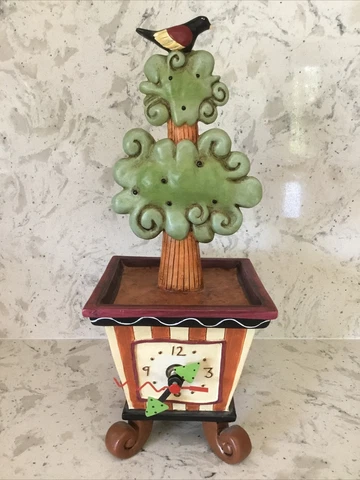 Allen Designs Studio Collection Topiary Tree w/ Bird Desk Clock 11.5" Tall WORKS Cover