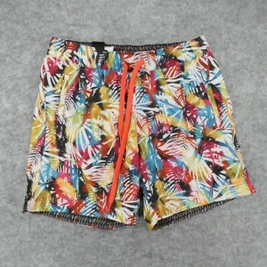 Robert Graham Swim Shorts Mens Large Red Blue Gold Floral w Drawstring - Picture 1 of 15
