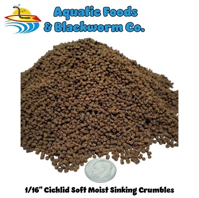 AQUATIC FOODS INC. 1/16" Soft Moist Sinking Rangen Pellets for Cichlids, Axolotl, Snails & Shrimp