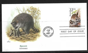 USA SC # 2331 North American Wildlife - Raccoon - FDC . Fleetwood - Picture 1 of 1