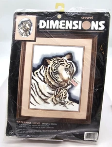 Tiger Cub Maternal Love Crewel Needlework Kit Dimensions Clancy Wool 1500 - Picture 1 of 2