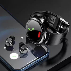2in1 Smart Watch with TWS Bluetooth Earbuds Sports Smartwatch For iOS Android - Picture 1 of 14