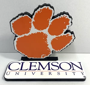 CLEMSON TIGERS LICENSED SHELIA'S NCAA FOOTBALL WOOD PLAQUE/SIGN/BOX - Picture 1 of 10