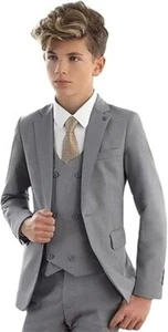 Suit for Boys Wedding Tuxedo Slim Fit 3Pcs Kids Formal Tuxedo Suit Child Blazer - Picture 1 of 39