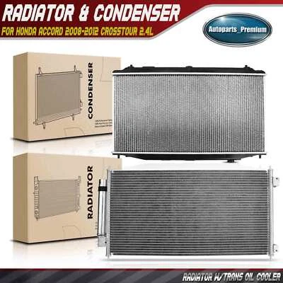 Kit de refrigeración de radiador y condensador de CA para Honda Accord 2008-2012 Crosstour L4 2,4 L Foto 1 de 4