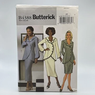Uncut Sewing Pattern Formal Jacket Skirt Butterick 4388 plus size 16-22 - Image 1 of 2