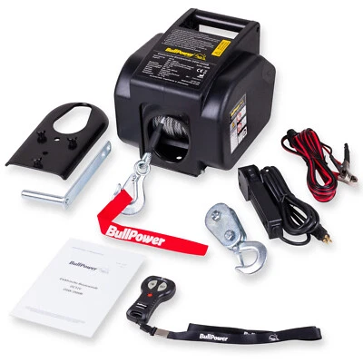 Mobile Elektrische Seilwinde Seilzug 12V 3500LBS Boot ATV mit 2x Fernbedienung - Bild 1 von 4