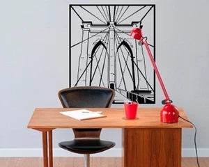 BROOKLYN BRIDGE NEW YORK CITY LANDMARK WALL DECOR DECAL - Picture 1 of 1