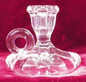 Heisey Toy Candlestick Patrician #5 Antique Clear Glass EAPG Ring Handle Elegant - Picture 1 of 5