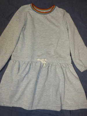 Vestido para niñas de CREWCUTS J Crew - Talla S o 6 - Terry francés gris con ribete de arco iris Foto 1 de 2