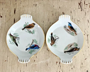 VTG Lourioux Le Faune Set of Fireproof Porcelain Bird Trinket Dishes Made France - Picture 1 of 14
