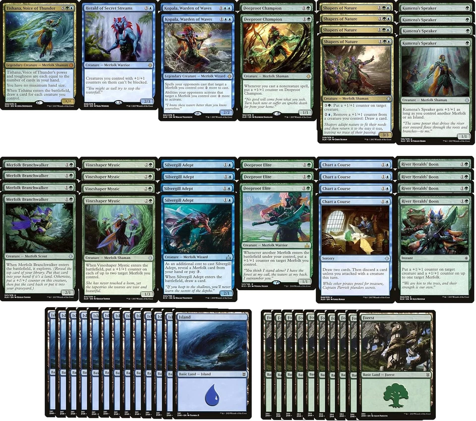 Blue Green Merfolk Deck - Modern Legal - Custom Built - Magic the Gathering - MT - Image 1 of 1