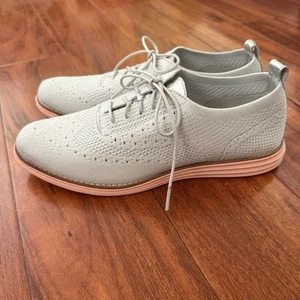 Cole Haan 2.ZERØGRAND Stitchlite Wingtip Oxfords Women’s Sz 9.5 B Grey/Pink New - Picture 1 of 10