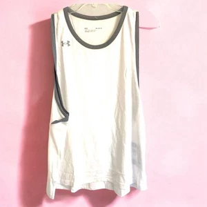 NEW Under Armour UO Women’s Medium White Loose Stadium Tank Gray Trim MEDIUM - Picture 1 of 3