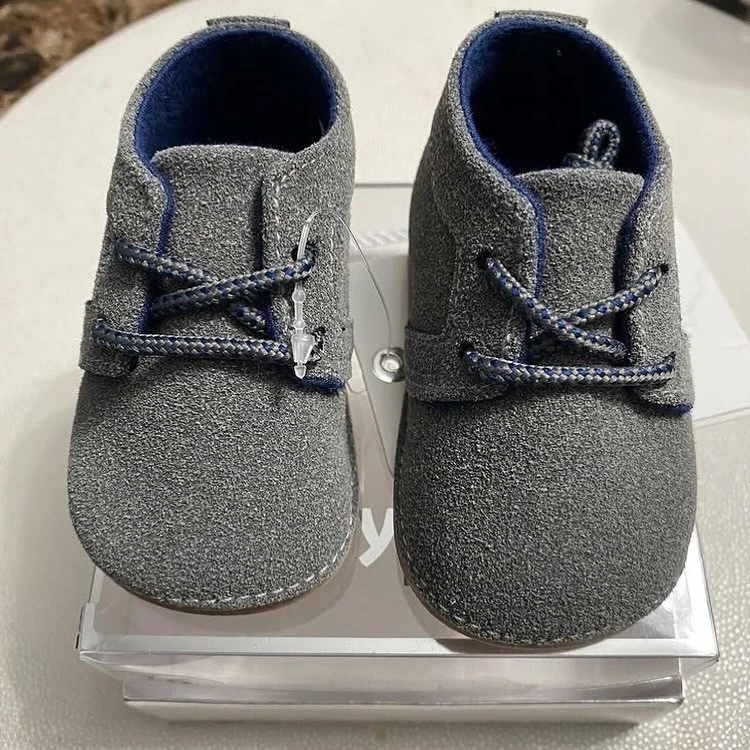 MAYORAL BABY BOY SUEDE BOOTS ~ Size 16, Gray - Image 1 of 1