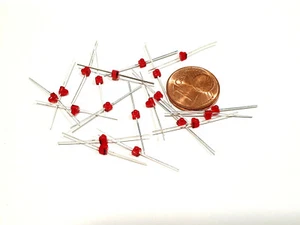 LED 1,6mm rot diffus axiale PIN + Vorwiderstand bis 16V Wechselspannung 20 Stück - Picture 1 of 2