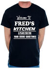 Customised Adult T-Shirt Add Your Name Pub Caf? Name Welcome To Fred's Kitchen  