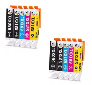 2x Cartuchos de tinta PGI580XL CLI581XL negro cian magenta amarillo para Canon TS9550 - Imagen 1 de 8