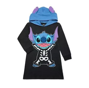 Disney Lilo & Stitch Shirt Dress Halloween Costume Hoodie Girls Size XS 4/5 NWT - Picture 1 of 9