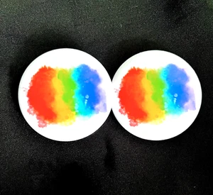 Lotto Bundle 2- 1,75" Drop Rainbow Colori LGBTQI Pride Spilla Stile Bottone Spilla - Foto 1 di 3